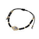 Pulsera Hilo Negra con Mano de Fatima con Strass