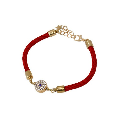 Pulsera Trendy Roja con Ojo Turco con Strass