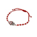 Pulsera Hilo Roja con Plateado con Mano de Fatima