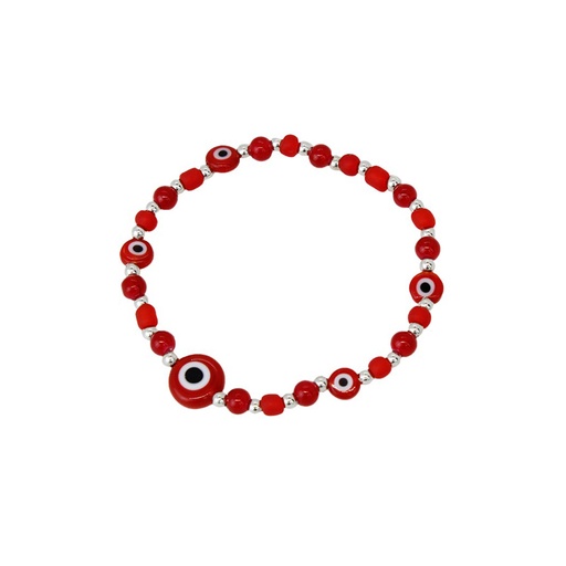 Pulsera Elastica Roja con Ojo Turco