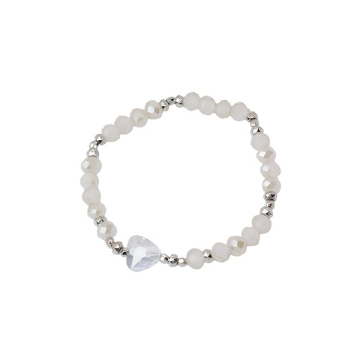 Pulsera Elastica Blanca con Corazon