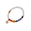 Pulsera Elastica Transparente con 7 Colores y Dije Estrella, Trebol y Ojo Turco