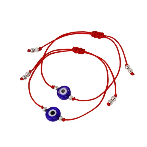 [{79225] Set Pulseras Hilo Roja con Ojo Turco