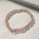 Pulsera Gema Cuarzo Rosa 6mm Elástica