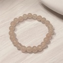 Pulsera Gema Cuarzo Rosa Elástica Esferas