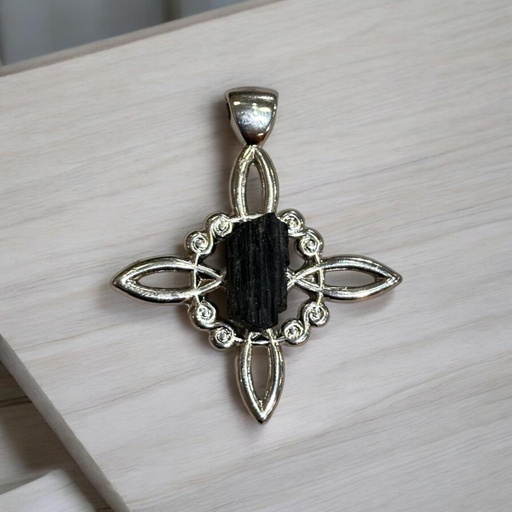 Dije Nudo de Brujas Mediana con Turmalina en Bruto