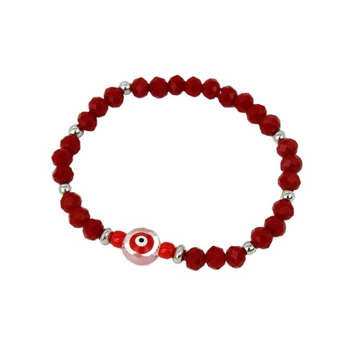 [¨84581] Pulsera Elastica Cristal Eye Roja