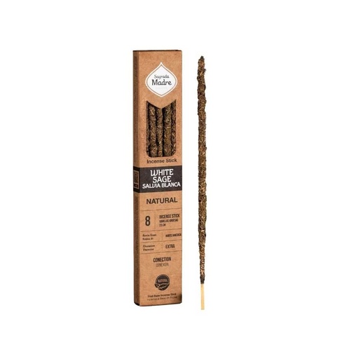 [White sage] Sahumerio Sagrada Madre Natural Salvia Blanca x8u