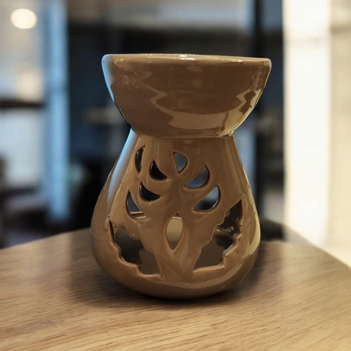 Hornito Hojas Gris 12cm