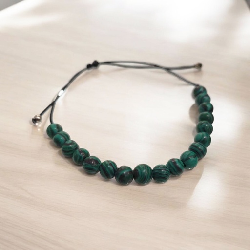 Pulsera Gema Malaquita Hilo