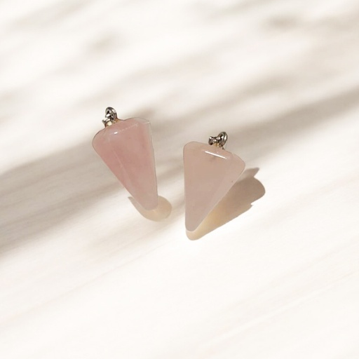 Dije Gema Cuarzo Rosa Pendulo