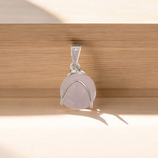 Dije Gema Mini Esfera de Cuarzo Rosa