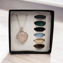 Medallon Relicario con Cadena y 7 Gemas