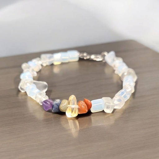 Pulsera Gema Opalina con 7 Chakras Escallas