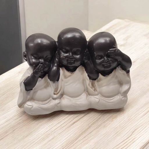 Buda Bebe Negro Triple Manto Blanco