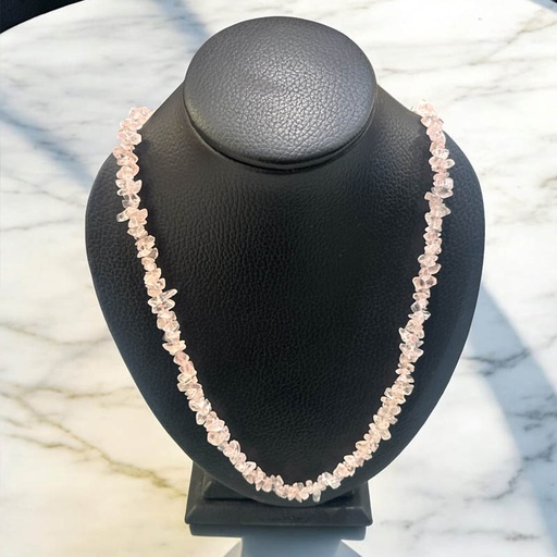 Collar Gema Cuarzo Rosa Escalas 84cm