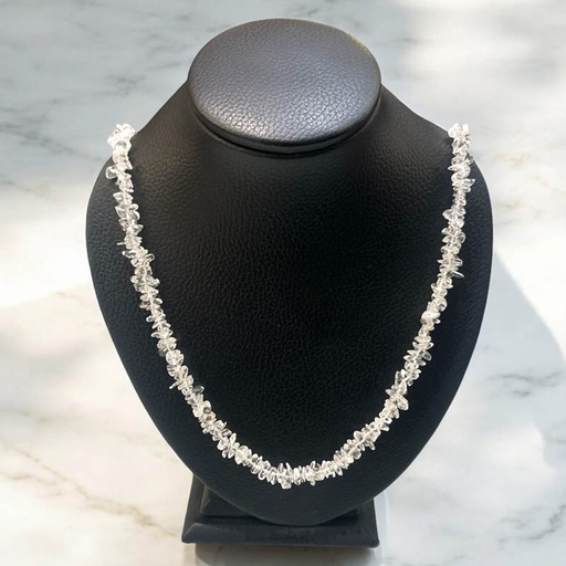 Collar Gema Cuarzo Cristal Escalas 84cm