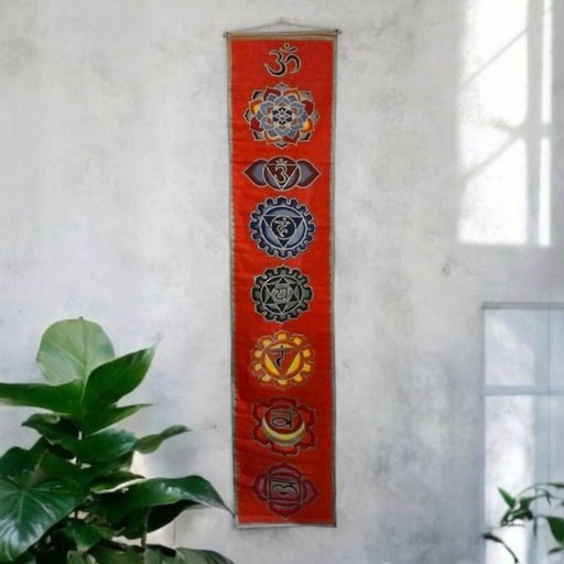 Banderin 7 Chakras Fondo Rojo