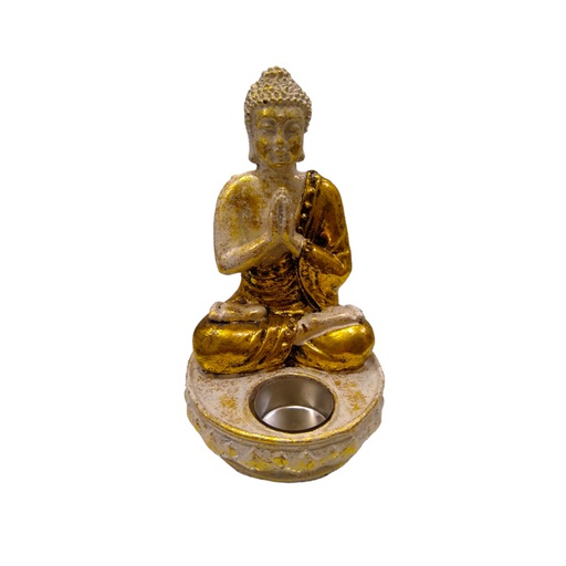 Porta Velas Buda Resina Anjali Mudra 17cm