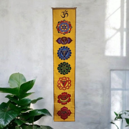 Banderin 7 Chakras Fondo Amarillo