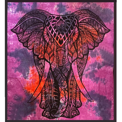 Manta 2 Plazas Elefante Tonos Violetas