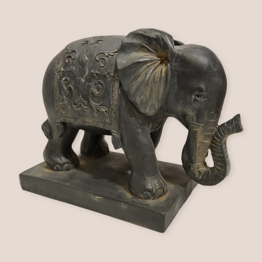 Elefante Resina Gris con Base