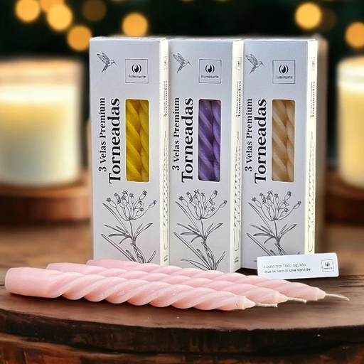 Velas Torneadas Caja x3 Iluminarte