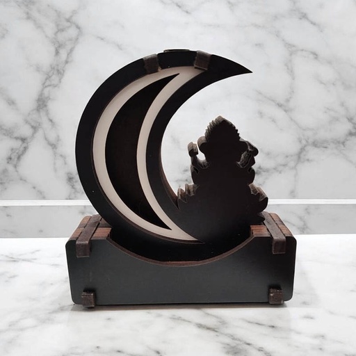 Cascada de Humo Madera Luna con Ganesha