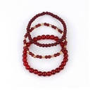 Set Tres Pulseras Elasticas Full Colors Bordo