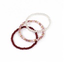 Set Tres Pulseras Elasticas Tonos Bordo