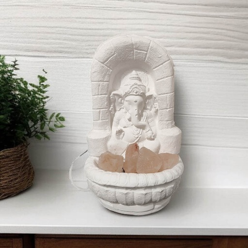 Lampara de Sal con Ganesha de Yeso Grande 28cm