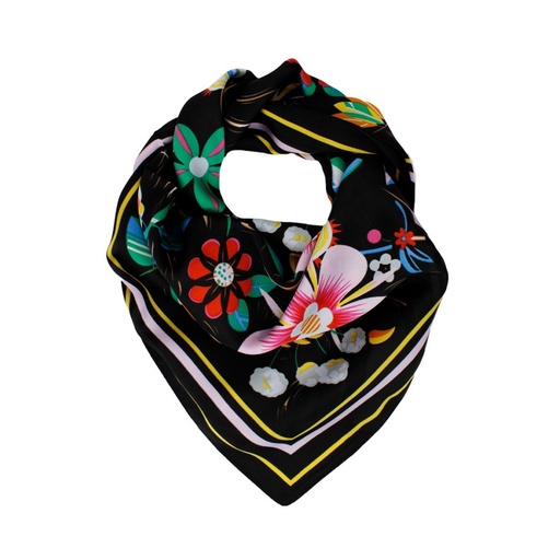 Pañuelo Flowers Dark 70x70cm