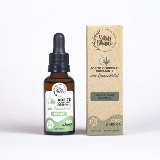Aceite Corporal con Cannabidiol Hidratante, CBD &amp; Arnica, x30ml, Sentida Botanica
