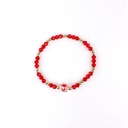 Pulsera Elastica Rojo Crystal Eye