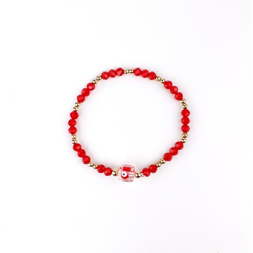 [85927] Pulsera Elastica Rojo Crystal Eye