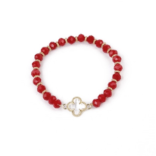[93167] Pulsera Elastica Roja Crystal Trendy