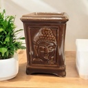 Hornito Cuadrado Cara Buda 10cm Marron