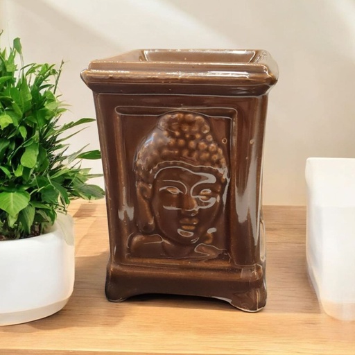 [7799032006632] Hornito Cuadrado Cara Buda 10cm Marron