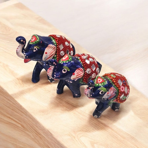 Elefante Resina Azul con Manto