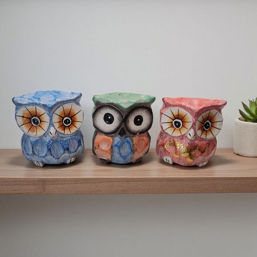 Buho Madera Colores Varios 7cm