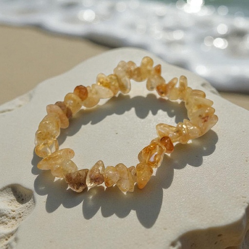 Pulsera Gema Citrino Elastica Escallas