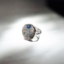 Anillo Gema Jaspe K2 (Granito Gris con Azurita)