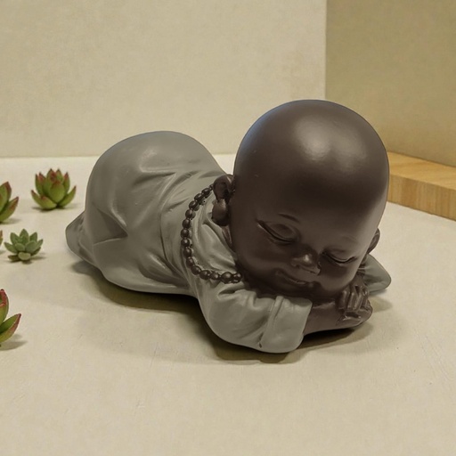 [YA10407] Buda Bebe Negro Durmiendo Manto Verde